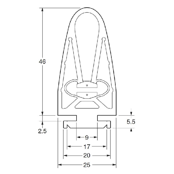 Bord sensible L=2140mm Câble 2 fils 500mm + Terminaison Bord sensible L=2140mm Câble 2 fils 500mm + Terminaison-Lire la description