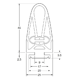 Bord sensible L=2500mm Câble 2 fils 500mm + Terminaison-Lire la description