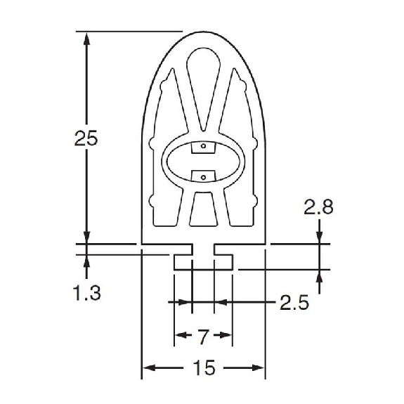 Bord sensible L=470mm Câble 2 fils 5000+100mm Bord sensible L=470mm Câble 2 fils 5000+100mm-Lire la description