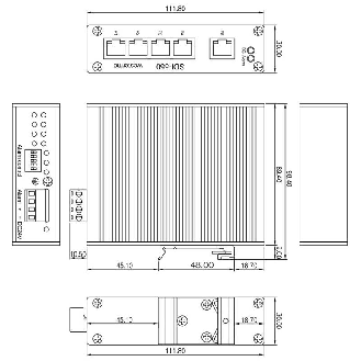 Switch non géré 5p 5xRJ45 10/100, métal-Lire la description