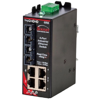 Switch surveillé 6p 4xRJ45 10/100, 2xFIBRE s.mode SC 60+km, métal-Lire la description