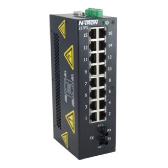 Switch surveillé 17p 16xRJ45 10/100, 1xFIBRE s.mode ST 80 km, N-VIEW-Lire la description