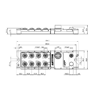 Switch Ethernet non managé 8 voies M12x1, IP67-Lire la description