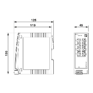 Switch managé 8 Ports RJ45 10/100/1000 Mbit/s IP20, PROFINET-Lire la description