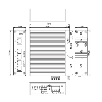 Switch non géré 5p 5xRJ45 10/100, rail DIN, métal-Lire la description