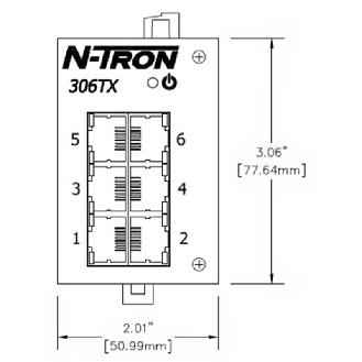 Switch non géré 6p 6xRJ45 10/100, 10-30VDC, IP30 -40° à 80°C,Rail DIN-Lire la description