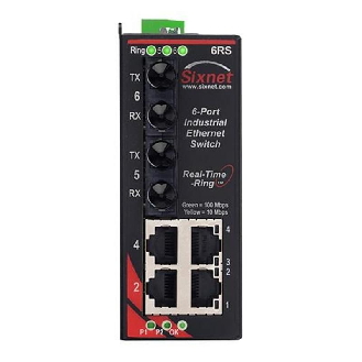 Switch Ethernet industriel 6 ports RJ45 et 2 ports fibre ST-Lire la description