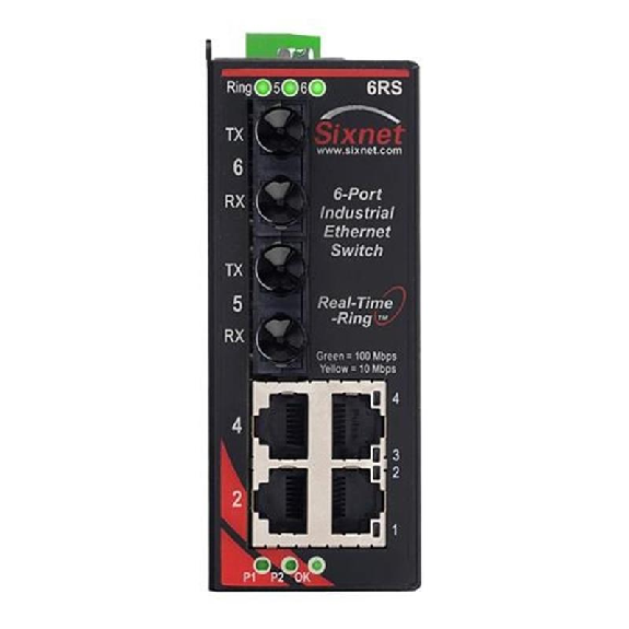 Switch Ethernet industriel 6 ports RJ45 et 2 ports fibre ST-Lire la description