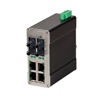 Switch non géré 6p 4xRJ45 10/100, 2xFIBRE s.mode ST 80 km, opt MDR-Lire la description