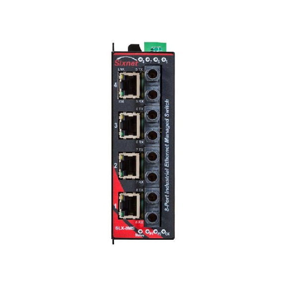 Switch géré 8p 4xRJ45 10/100, 4xFIBRE m.mode ST 4 km, métal-Lire la description