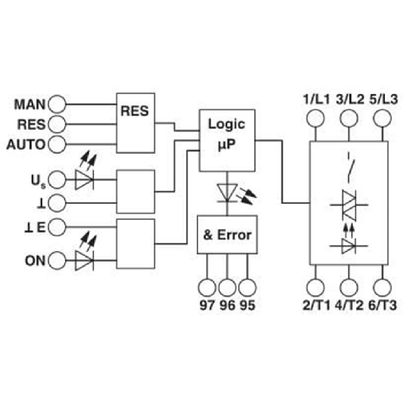 Démarreur moteur direct, protection thermique, 24V DC, 2A, Push-In-Lire la description