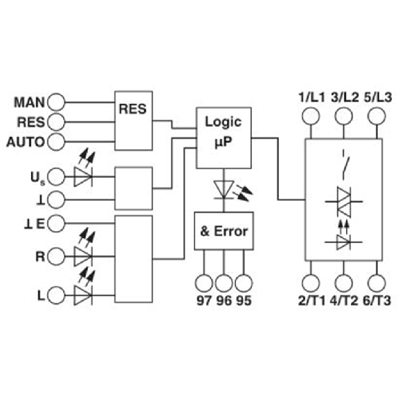 Démarreur moteur hybride 3PH AC 500V, 24VDC, sortie 2A, Push-In-Lire la description