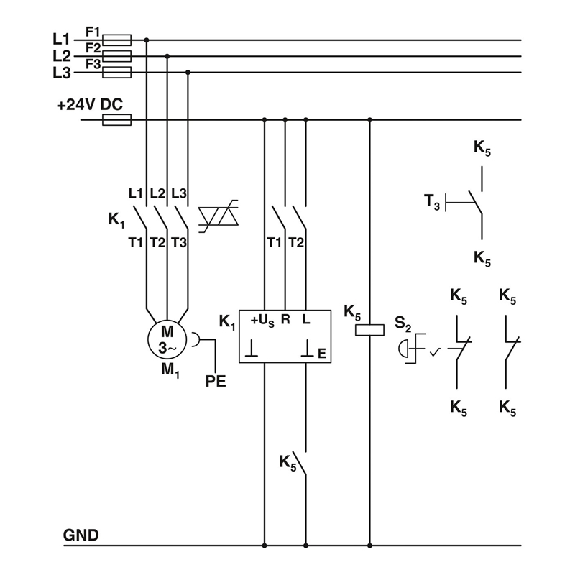 Démarreur moteur, inversion de marche, protection thermique, Cde24Vdc-Lire la description