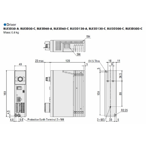 Servodrive BLE2, AC monophasé 200-240 VAC 120 W-Lire la description