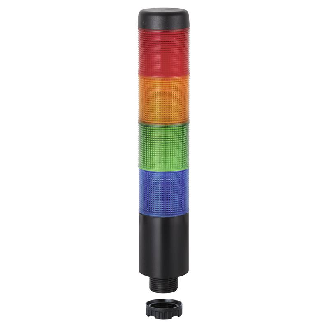 K37 câble 24VAC/DC BU/GN/YE/RD 85dB pulsé IP65 Ø37,5mm NOIR-Lire la description