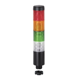 K37 fiche 24VAC/DC CL/GN/YE/RD 85dB pulsé IP65 Ø37,5mm NOIR-Lire la description