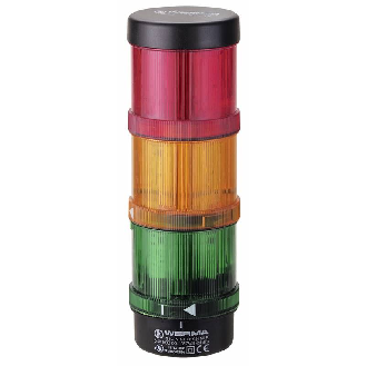 Mât de signalisation KS71 BWM 24VAC/DC YE/RD/GR IP65 Ø70mm NOIR-Lire la description
