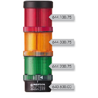 Mât de signalisation KS71 BWM 24VAC/DC YE/RD/GR IP65 Ø70mm NOIR-Lire la description