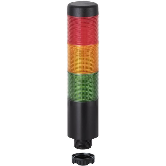 K37 fiche 24VAC/DC VERT/ORANGE/ROUGE IP65 Ø37,5mm NOIR-Lire la description