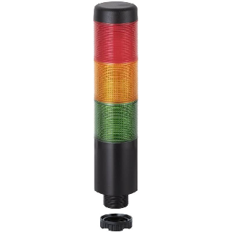 K37 fiche 24VAC/DC VERT/ORANGE/ROUGE IP65 Ø37,5mm NOIR-Lire la description