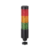 K37 fiche 24VAC/DC VERT/ORANGE/ROUGE 85db pulsé IP65 Ø37,5mm NOIR
