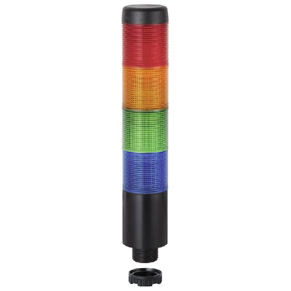 K37 fiche 24VAC/DC BU/GN/YE/RD IP65 Ø37,5mm NOIR-Lire la description