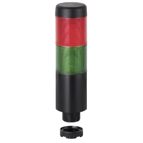 K37 fiche 24VAC/DC VERT/ROUGE IP65 Ø37,5mm NOIR-Lire la description