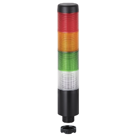 K37 câble 24VAC/DC CL/GN/YE/RD 85dB pulsé IP65 Ø37,5mm NOIR-Leggi tutto