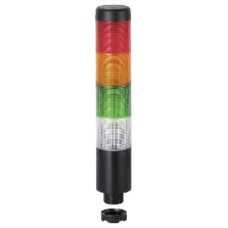 K37 câble 24VAC/DC CL/GN/YE/RD 85dB pulsé IP65 Ø37,5mm NOIR-Lire la description