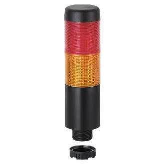 K37 fiche 24VAC/DC ORANGE/ROUGE 85dB pulsé IP65 Ø37,5mm NOIR-Lire la description