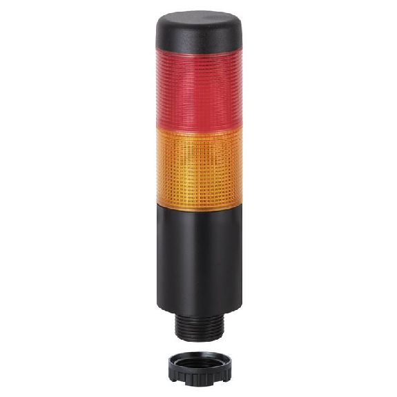 K37 fiche 24VAC/DC ORANGE/ROUGE 85dB pulsé IP65 Ø37,5mm NOIR-Leggi tutto