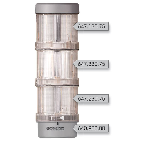 KS72 Design BWM 24VAC/DC GN/YE/RD IP65 Ø70mm ARGENTE-Lire la description