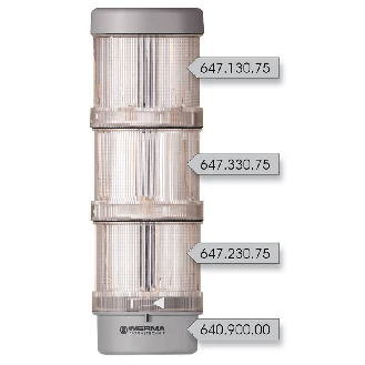 KS72 Design BWM 24VAC/DC GN/YE/RD IP65 Ø70mm ARGENTE-Lire la description