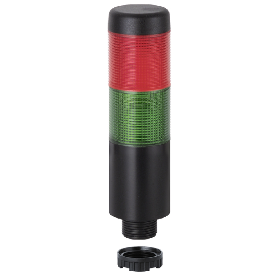 K37 fiche 24VAC/DC VERT/ROUGE 85dB pulsé IP65 Ø37,5mm NOIR-Leggi tutto