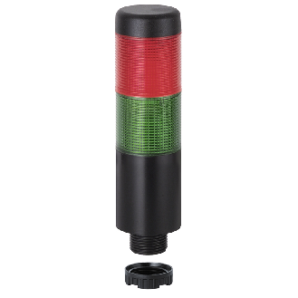 K37 fiche 24VAC/DC VERT/ROUGE 85dB pulsé IP65 Ø37,5mm NOIR-Lire la description
