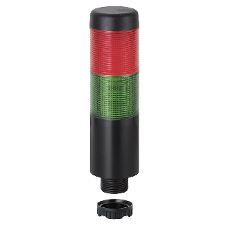 K37 câble 2m 24VAC/DC VERT/ROUGE IP65 Ø37,5mm NOIR-Lire la description