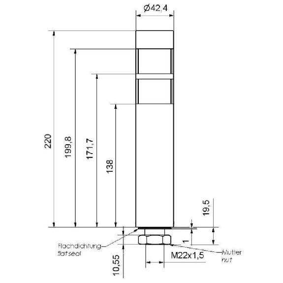 Mât de signalisation deSIGN42 EM 24VDC ROUGE/ORANGE Ø42mm Mât de signalisation deSIGN42 EM 24VDC ROUGE/ORANGE Ø42mm-Lire la description