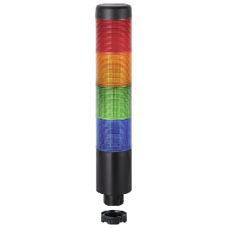 K37 fiche 24VAC/DC BU/GN/YE/RD 85dB pulsé IP65 Ø37,5mm NOIR-Lire la description