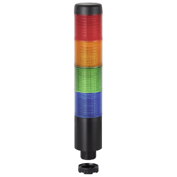 K37 fiche 24VAC/DC BU/GN/YE/RD 85dB pulsé IP65 Ø37,5mm NOIR-Lire la description