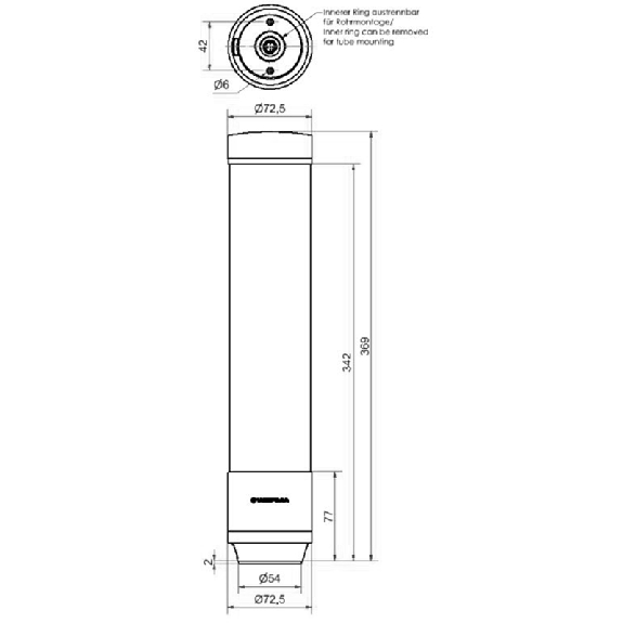 eSIGN IO-Link 15 Segments MC 24VDC Ø72mm M12 4P-Lire la description
