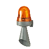 Feu à éclats/avert. WM continu 98dB 24VAC/DC ORANGE IP65 Ø83mm GRIS