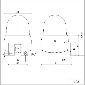 Combinaison éclair/ronfleur WM continu/pulsé 92dB 24VAC/DC ROUGE-Lire la description