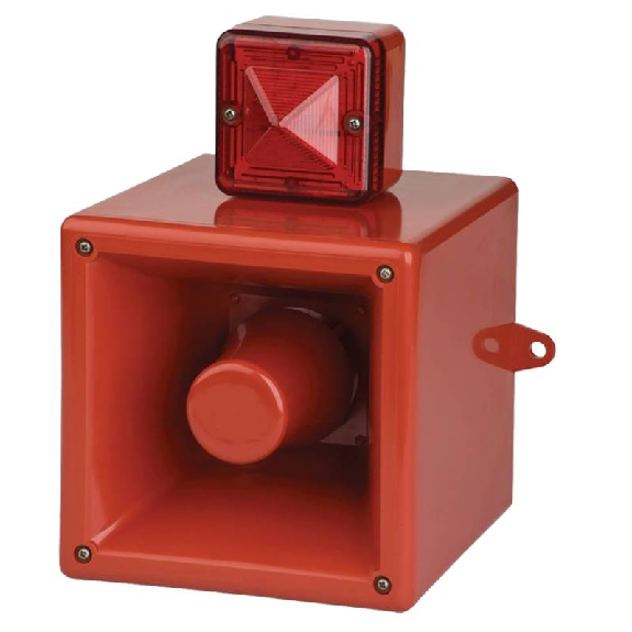 Combiné Aluminium vocal LED 110dB 10 à 30Vdc Rouge IP66 120cd-Lire la description