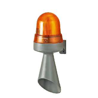 Feu à éclats/avert. WM continu 98dB 115VAC ORANGE IP65 Ø83mm GRIS-Lire la description