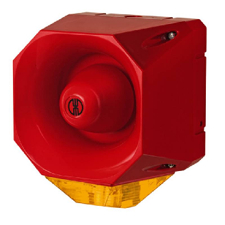 Combinaison éclair/sirène 42 sons 120dB 115-230VAC ORANGE IP66 ROUGE-Lire la description