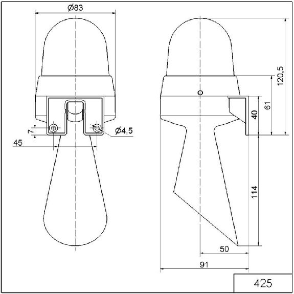 Feu à éclats/avertiseur WM continu 98dB 115VAC ROUGE IP65 Ø83mm GRIS-Lire la description