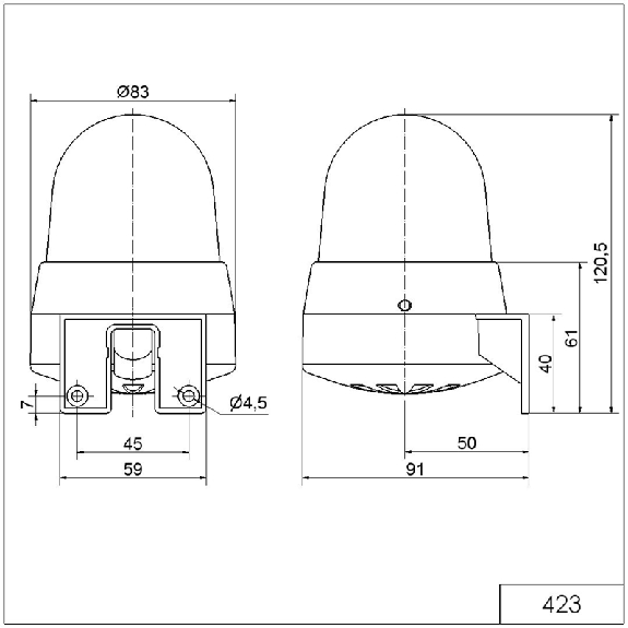 Combinaison éclair/ronfleur WM continu/pulsé 92dB 230VAC ROUGE IP65-Lire la description