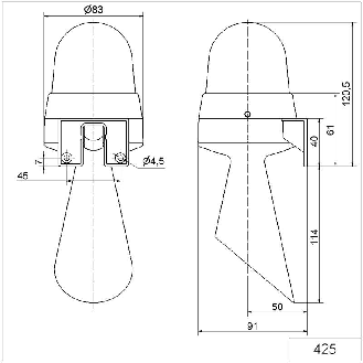 Feu à éclats/avertisseur WM continu 98dB 230VAC ROUGE IP65 Ø83mm GRIS-Lire la description