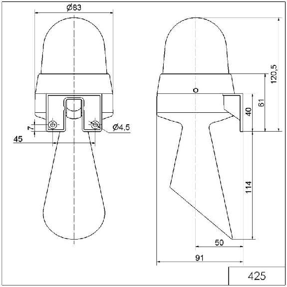Feu à éclats/avertisseur WM continu 98dB 230VAC ROUGE IP65 Ø83mm GRIS-Lire la description