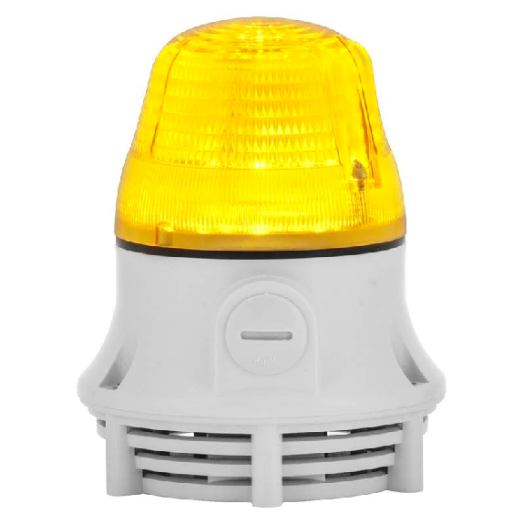 Combiné MICROLAMP A 80dB XENON JAUNE V12/24DAC IP30 Ø77mm GRIS-Lire la description